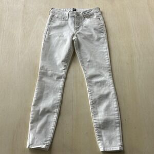 Gap Jeans Womens 24 White Skinny Slim Stretch Mid Rise Denim Pants Casual